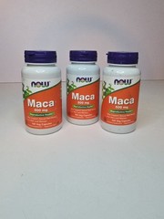 NOW FOODS Maca 500 mg 100 Veg Capsules Each (3 BOTTLES) EXP 08/2027