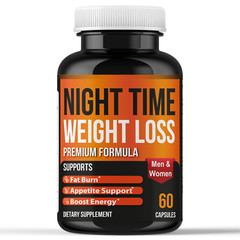 Night Time Fat Burner Weight Loss Support – Appetite Control for Men Women-60Cap