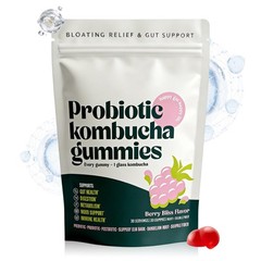 Probiotic Gummy Kombucha – Prebiotics, Fiber Supplement Gut Support 30ct（1-3 PK)