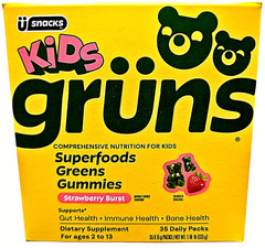 Grüns Kids Superfoods Greens Strawberry Gummies 35 Daily Packs EXP 10/27