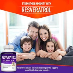 Resveratrol Supplement 1800mg Antioxidant Complex 90 Capsules Men Women