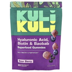 2 X Kuli Kuli, Superfood Gummies, Sour Berry, 60 Plant-Based Gummies