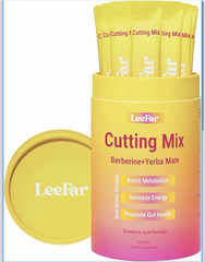 LeeFar Cutting Mix Berberine + Yerba Mate Strawberry Acai Vegan 30 Sticks