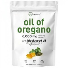 2 in 1 Oil Oregano of & Black Seed Softgels Count with Carvacrol,Immune Support