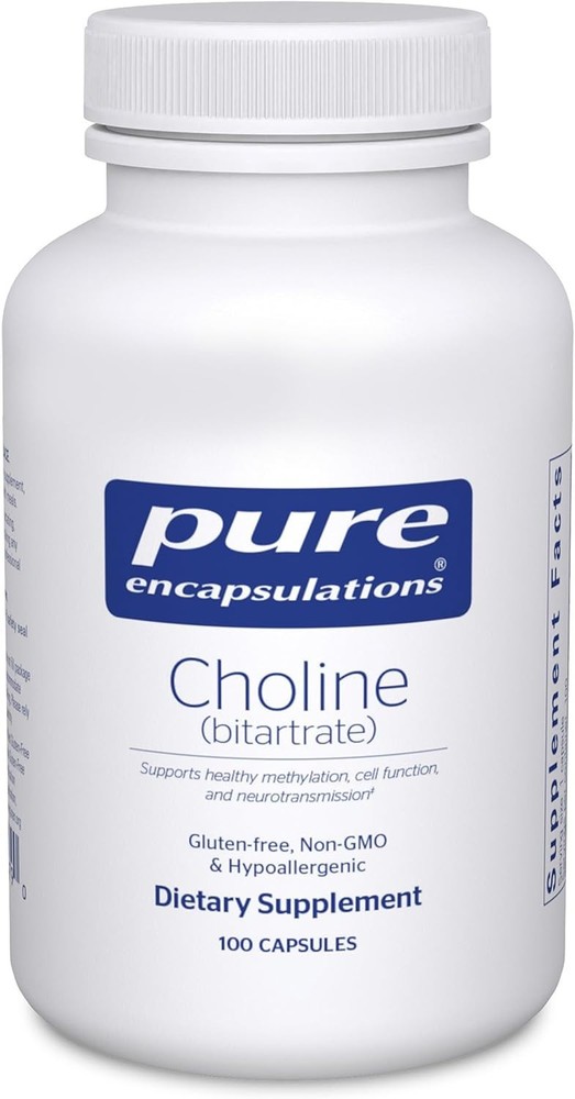 Pure Encapsulations Choline Bitartrate – Brain & Liver Support – 100 Caps