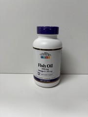 21st Century Fish Oil Omega-3 1000 mg Enteric Coated Softgels Gluten Free 180 Ct