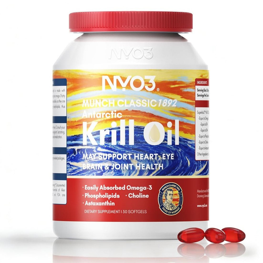 NYO3 Pure Antarctic Krill Oil Omega 3 Supplement Beyond Fish Oil with Choline…