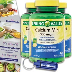 Spring Valley Calcium 600 mg Plus Vitamin D3 12.5 mcg 150 Ct Mini Softgels 3 Pk