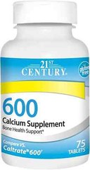 21st Century Calcium Supplement, 600 mg, 75 Count