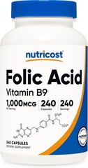Acido Folico (Vitamina B9) 1000 Mcg, 240 Capsulas