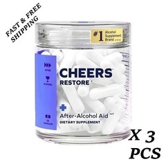 2 BOTTLES-Cheers Restore Supplement w DHM + L-Cysteine After-alcohol Aid Support