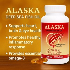 NCB Alaska Deep Sea Fish Oil Omega 3 EPA / DHA , 300 Softgels