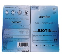 BARRIERE CALL OF BEAUTY Clean Biotin Patch Qty 36 Black Diamond Patches (BN)