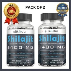 2xSHILAJIT + ASHWAGANDHA GUMMIES Potent Antioxidant Immune Support Overal Health