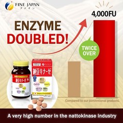 Fine Japan nattokinase 4000FU 3 bottles coenzyme q10 blood pressure for 3 months