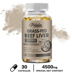 Grass Fed Beef Liver Capsules 4500MG – Max Potency,Immune Support – Natural Iron