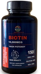 Biotin 10000mcg Hair Skin Nail Growth High Potency Supplement 150 Capsules NEW