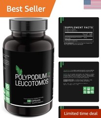 Polypodium Leucotomos 500mg 180 Count V-Capsules / 90 Servings: Manufactured …