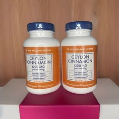 The Vitamin Shoppe Ceylon Cinnamon 1200mg 120 Caps Blood Sugar Support Twin Pack