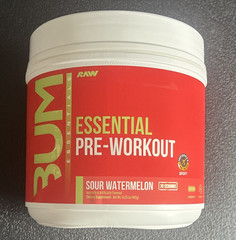 Bum Essential Pre-Workout Powder Sour Watermelon 30 Servings ex: 01/28
