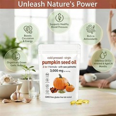 2 package Aged Pumpkin Seed Oil, 300 Softgels, 3000mg Odorless Heart & Immune