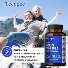 Iron 20mg 120 Capsules, Anemia Support,Promotes Normal Red Blood Cell Production