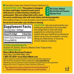 Nature Made Extra Strength Vitamin D3 5000 IU (125 mcg) – 180ct