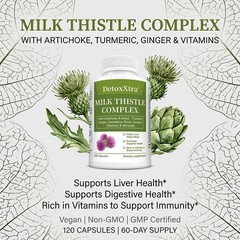 All-In-One Herbal Liver Support with Vitamins For Immune & Digestion 30~120Caps