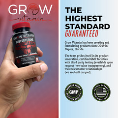 Grow Factor Test X60 Boost, Testosterone Booster for Men, Testosteron Pills