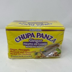 GN+Vida Chupa Ginger Pineapple Tea, 30 Bags (90g) Yellow Box