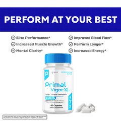 Primal Vigor XL Support Vitamin Maximum Strength Supplement for Men 120 Capsules