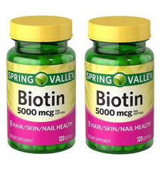 Biotin 5000 mcg 2X120=240 Softgels VITAMIN FOR HAIR 4 month Supply Expire 2026