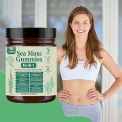 3PCS 16 in 1 Organic Sea Moss Gummy Irishmoss Extract 6000Mg Green Apple Flavor