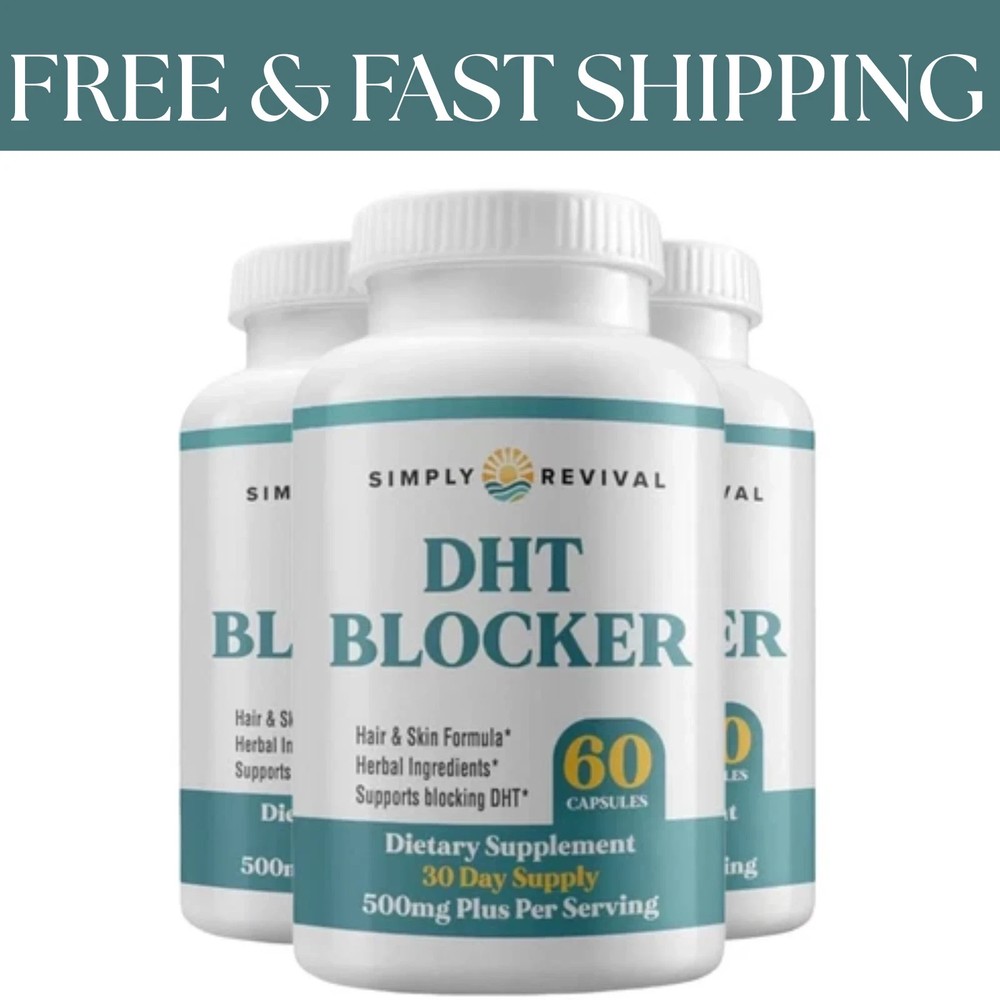 Simply 3-Pack Revival DHT Blocker – Promote Healthy Hair Growth – 180 Capsules