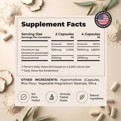 Appetite Control Supplement for Women, Cravings Support, 120 Vegan Capsules