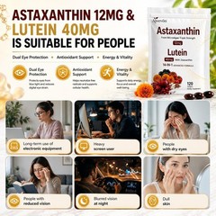 14-in-1 Astaxanthin 24mg & Lutein 40mg with Zeaxanthin Supplements