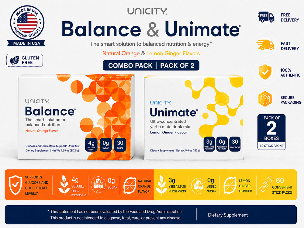 Combo-Unicity Unimate LEMON and Unicity Balance Natural Orange Flavor 08/28