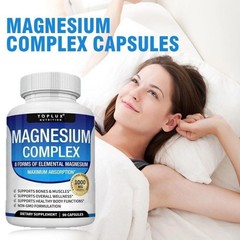2X Toplux Nutrition Magnesium Complex 1000mg Supports 8 Elemental Magnesium