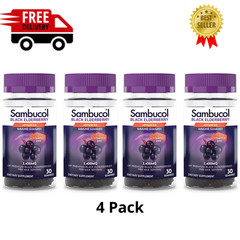 4Pk Sambucol Black Elderberry Immune Support Gummies with Vitamin C & Zinc, 30Ct
