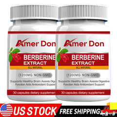 Berberine HCl 1200mg – 2 Bottles High Potency Berberine – Blood Sugar Support