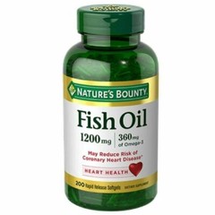 Nature’s Bounty Fish Oil with 360mg Omega-3 Rapid Release Softgel 1200mg 200 ct