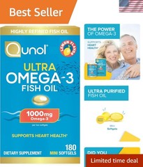 Fish Oil Omega 3 Mini Softgels, 1000mg Omega 3 EPA + DHA, Ultra Pure Suppleme…