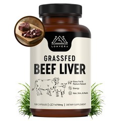 Lonvera Grass Fed Beef Liver Capsules for Women and Men – 3000mg Freeze Dried…