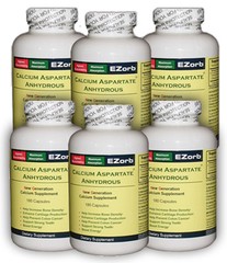 6 Btls. EZorb Calcium Capsules Low Price Save 12%-Save $43.16 an Elixir Product