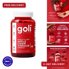 Goli Apple Cider Vinegar Gummies – Vegan, Gluten-Free, B12 – 60 Count