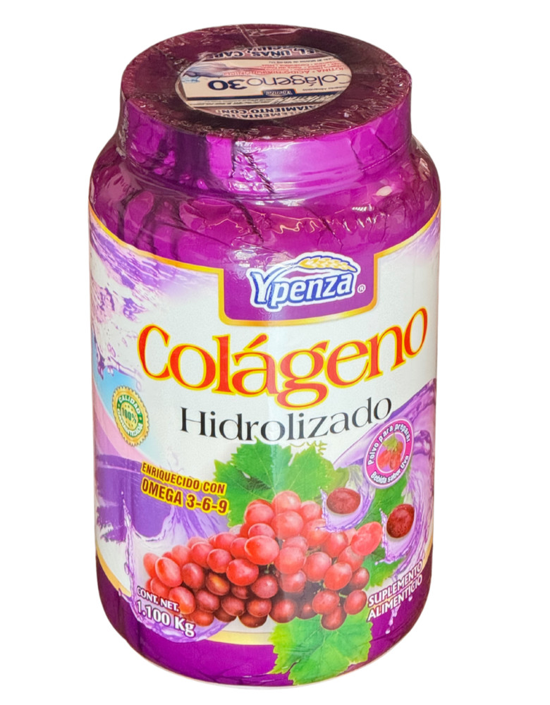 Colageno Hidrolizado En Polvo sabor uva con Omega 3-6-9 Contenido 1.100kg