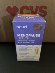 Nouri Menopause Health Probiotic with Omega and Resveratrol 30ct (Pack Of 1)