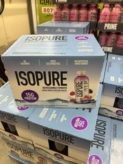 Isopure Clear Protein Water w/ Electrolytes, 15g Whey – Mixed Berry, 12 Pack