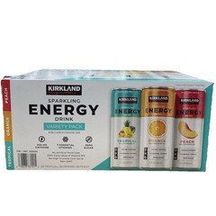 Kirkland Signature Sparkling Energy Drink, Variety Pack, 12 fl oz, 24-count