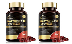 Nattokinase 6000 FU Enzyme For Heart/Brain Health, Blood Circulation 2X100gels